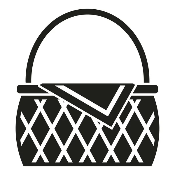 汉默篮子图标简单的矢量 野餐袋 宿营市场 — 图库矢量图片