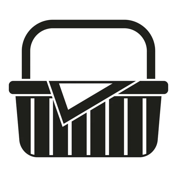 ミルクバスケットアイコンシンプルなベクトル ピクニックバッグ ハンドル市場 — ストックベクタ