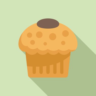 Menü kek simgesi düz vektör. Pasta yiyeceği. Tatlı fırın