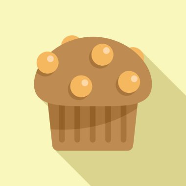 Pastane kek ikonu düz vektör. Pasta yiyeceği. Tatlı ekmek.