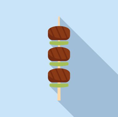 Yemek çubuğu ikonu düz vektör. Et pişir. Biftek