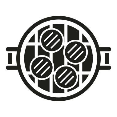 Ev bbq simgesi basit vektör. Et yemeği. Pişir