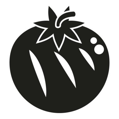 Izgara domates ikonu basit bir vektör. Mangal yemeği. Yemek pikniği