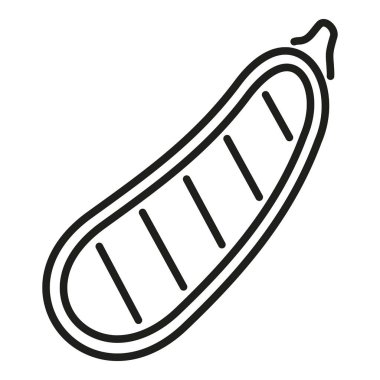 Kabak ızgara ikon ana hatlı vektör. Barbekü ızgarası. Yemek aşçısı