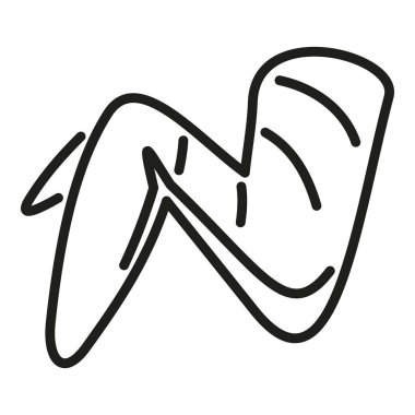 Tavuk kanadı simgesi ana hatlı vektör. Et ızgarası. Yemek pişir