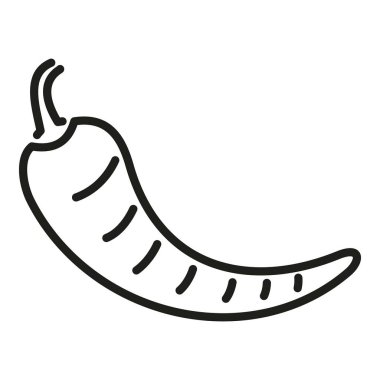 Izgara biber ikonu ana hatları vektörü. Mangal yemeği. Mutfak yemekleri.