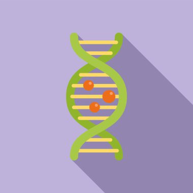 DNA bağışıklık sistemi ikonu düz vektör. Sağlık kalkanı. Vücut sağlıklı