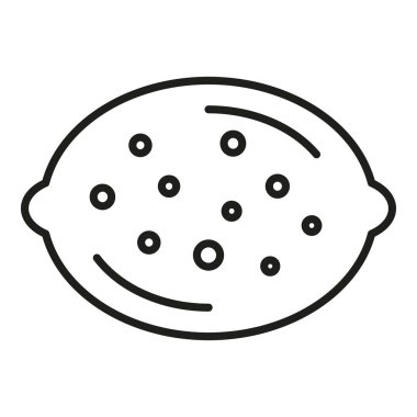 Limonlu meyve ikonu ana hatları vektörü. Virüsü durdur. Vücut sağlığı