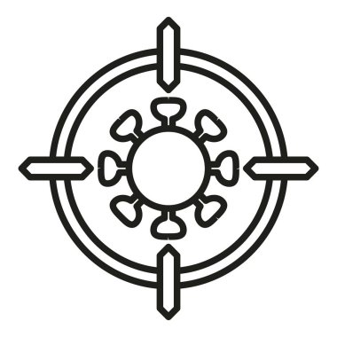 Virüs hedef simgesi ana hat vektörü. Bağışıklık sistemi. Vücut sağlığı