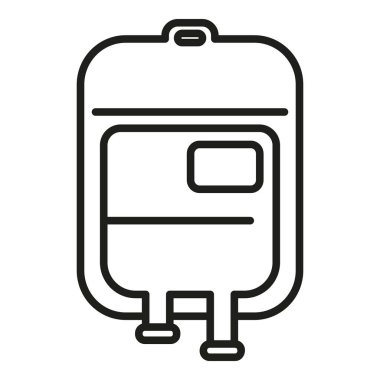 Kan torbası ikonu ana hat vektörü. Koronayı güçlendir. Grip sağlığı