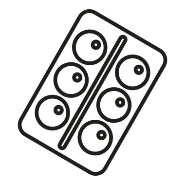 Hap ikonu ana hatları vektörü. Virüsü durdur. Vücut sağlıklı