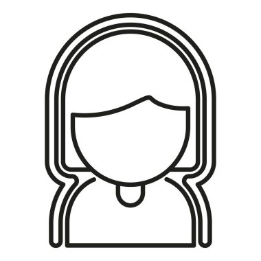 Sağlıklı kadın ikon ana hatları vektörü. Bağışıklık sistemi. İnsan vücudu