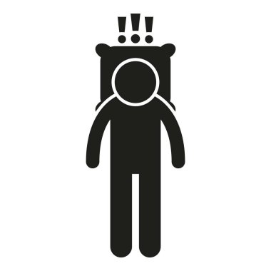 Uyanık insan simgesi basit vektör. Uyku problemi. Stres gecesi