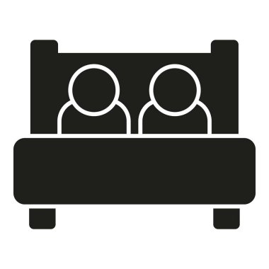 Çift uyku problemi simgesi basit vektör. Stres bozukluğu. Uyanık olan kişi