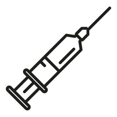 Uykusuzluk enjeksiyon ikonu ana hat vektörü. Uyku problemi. İnsan stresi