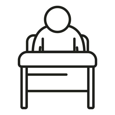 Uyanık insan simgesi ana hat vektörü. Stres bozukluğu. Uyku problemi