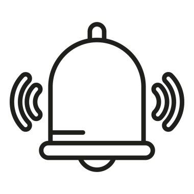 Alarm bildirim simgesi ana hatlı vektörü. @ info Uykusuzluk uykusu. Gece uyandı