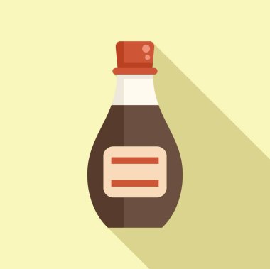 Soya sosu menüsü düz vektörü. Yiyecek balığı. Asya yemekleri