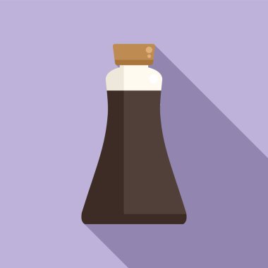 Çin soya sosu ikonu düz vektör. Japon yemeği. Pişirme menüsü