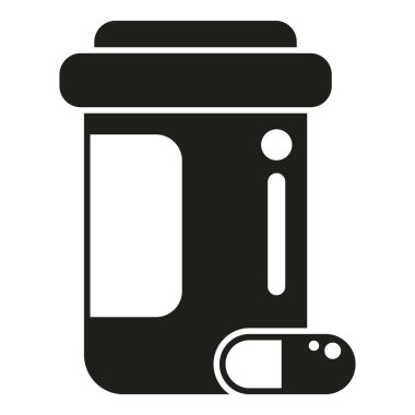 Tablet kapsül simgesi basit vektör. Kişi tedavisi. Uyuşturucu sağlığı