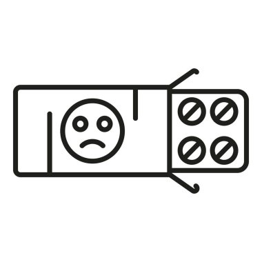 Sağlık hapı ikonu ana hatları vektörü. İlaç tedavisi. Kişi tedavisi