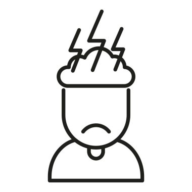 Fırtına antidepresan ikon ana hatları vektörü. İlaç tedavisi. Kişi tedavisi