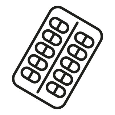 Antidepresan ikon ana hatları vektörü. Uyuşturucu hapı. Kişi tedavisi