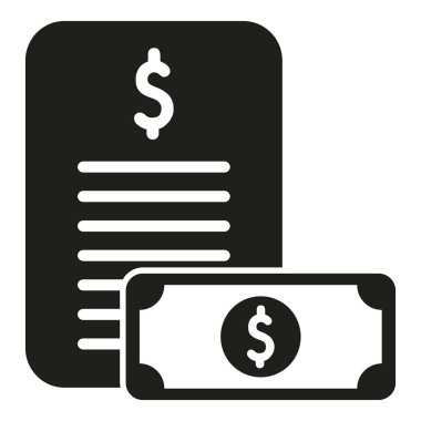 Büyük kağıt simgesi basit vektör. Para bankası. İş emekliliği