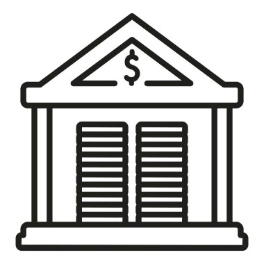 Banka rezervi simge dış hat vektörü. Para finansmanı. Bozuk para yatırımı