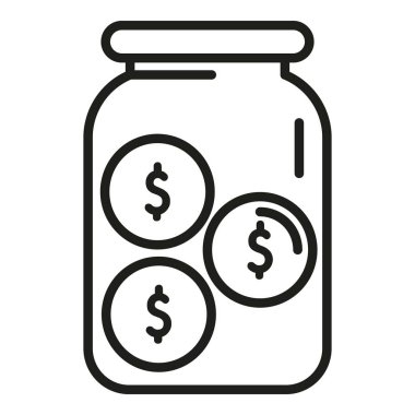 Bozuk para kavanozu ana hatları vektörü. Banka finansmanı. Kredi depoziti