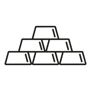 Altın külçesi taslak taslak vektörü. Para bankası. İş bütçesi