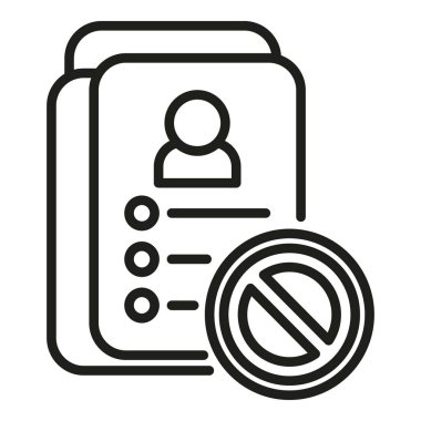 Veri karalistesi simgesi ana hatları vektörü. İş adamı. Siber çöp