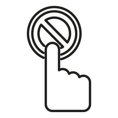 Kara Liste tıklama simgesi ana hatları vektörü. Dijital virüs. İleti postası