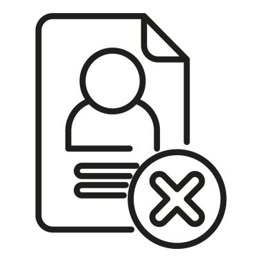 Veri kullanıcı simgesi ana hatları vektörü. Dijital cihaz. Çöp siberi