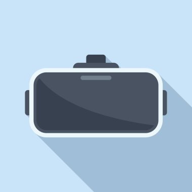 Vr kulaklık simgesi düz vektör. Oyun maskesi. Video dijital