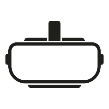 3D kulaklık simgesi basit vektör. Oyun maskesi. Kask ekipmanı