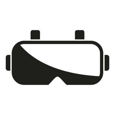VR gözlük simgesi basit vektör oyunu. 3D kulaklık. Dijital video