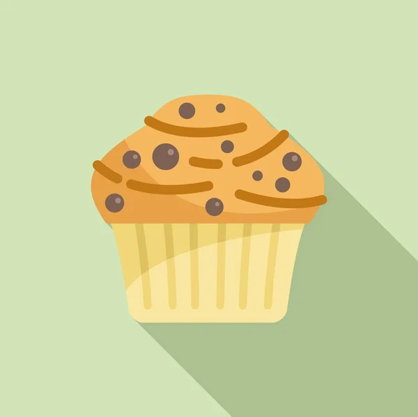 Muffin Symbol Flachen Vektor Kuchenessen Süßweizen — Stockvektor