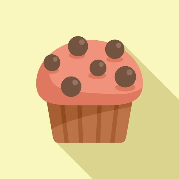 Cupcake Icon Flat Vector Cake Food Sweet Menu — Stock Vector