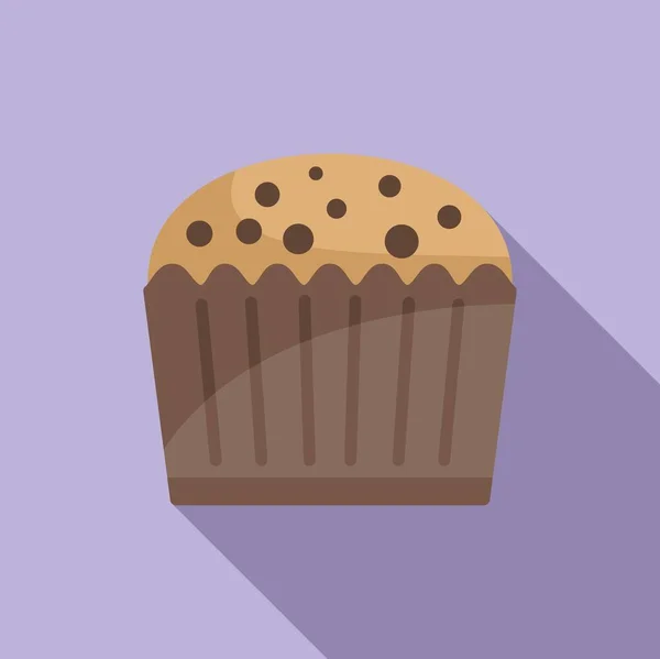 Muffin Food Symbol Flachen Vektor Kuchenbrot Frische Süßigkeiten — Stockvektor