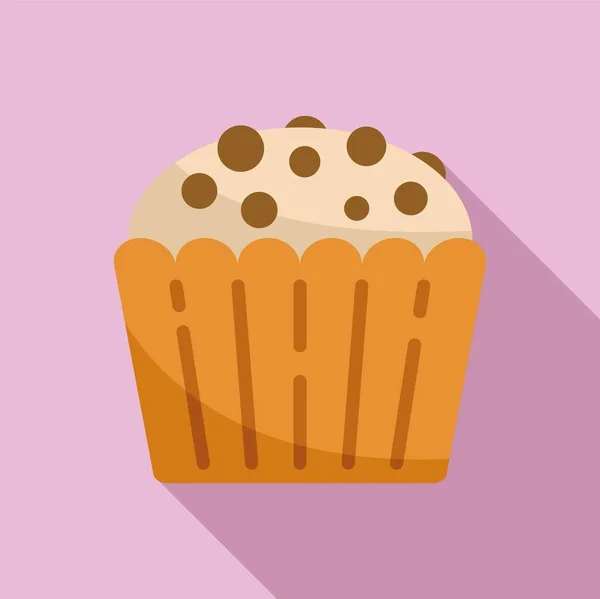 Cute Muffin Icon Flat Vector Cake Food Sweet Menu — Stock Vector
