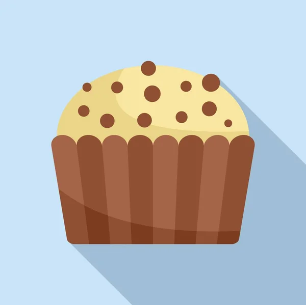 Brot Muffin Symbol Flachen Vektor Kuchenessen Süßer Chip — Stockvektor