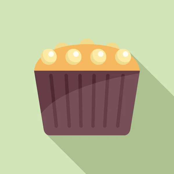 Icona Tradizionale Muffin Vettore Piatto Cake Food Pane Carino — Vettoriale Stock