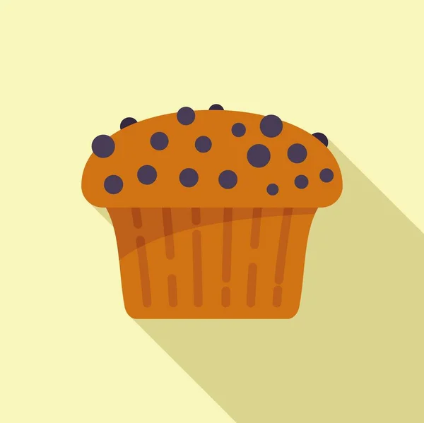 Weizen Muffin Symbol Flachen Vektor Esskuchen Süße Bäckerei — Stockvektor
