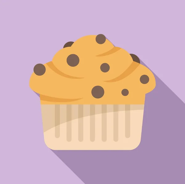 Nutrition Muffin Symbol Flachen Vektor Cupcake Essen Brotteig — Stockvektor