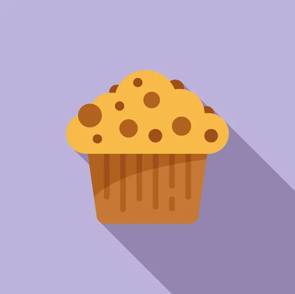 Essen Muffin Symbol Flachen Vektor Bäckereimenü Lebensmittel Brot — Stockvektor