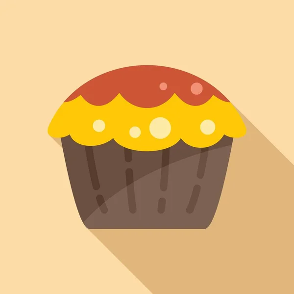 Gesunde Muffin Symbol Flachen Vektor Kuchenessen Süße Speisekarte — Stockvektor