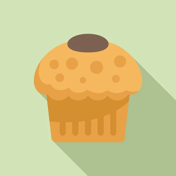 Menü Muffin Symbol Flachen Vektor Kuchenessen Süße Bäckerei — Stockvektor