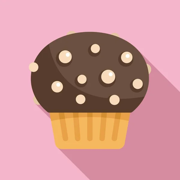 Cupcake Symbol Flachen Vektor Kuchenessen Süße Bäckerei — Stockvektor