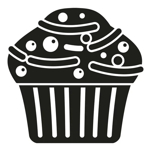 Muffin Symbol Einfacher Vektor Kuchenessen Süßweizen — Stockvektor